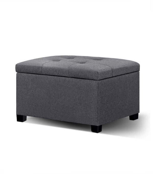 CARTER Storage Ottoman Blanket Box Linen Foot Stool Chest Couch Bench Toy Rest