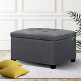 CARTER Storage Ottoman Blanket Box Linen Foot Stool Chest Couch Bench Toy Rest