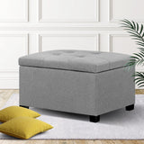 CARTER Storage Ottoman Blanket Box Linen Foot Stool Chest Couch Bench Toy Grey