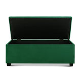 CARTER Storage Ottoman Blanket Box Velvet Foot Stool Rest Chest Couch Toy Green
