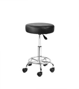 ZIP PU Leather Swivel Salon Stool - Black