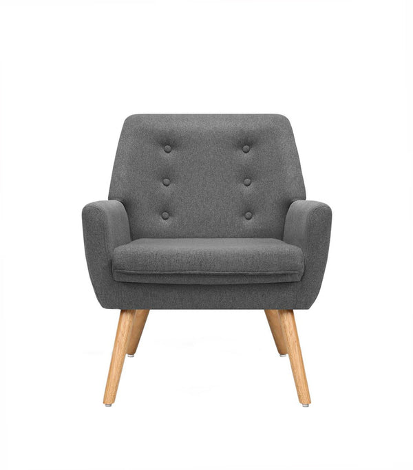 ANNE Armchair Tub Single Dining Chair - Grey