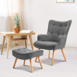 LANSAR Armchair and Ottoman - Grey