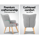 LANSAR Armchair and Ottoman - Light Grey