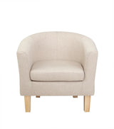 ABBY Armchair Lounge Chair Tub Accent Armchairs Fabric Sofa Chairs Beige