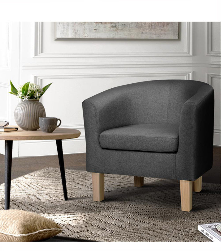 ABBY Fabric Armchair - Grey