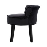 ABELLA Velvet Vanity Stool Backrest Stools Dressing Table Chair Makeup Bedroom Black
