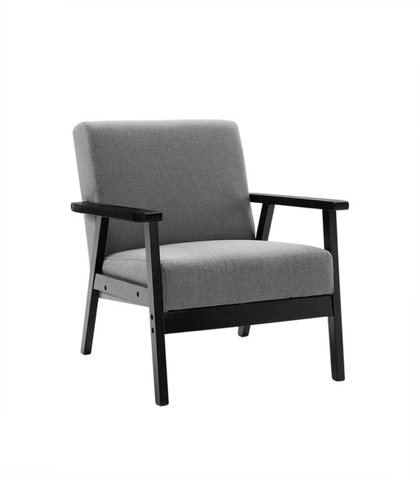 SKANE Fabric Dining Armchair - Black & Grey