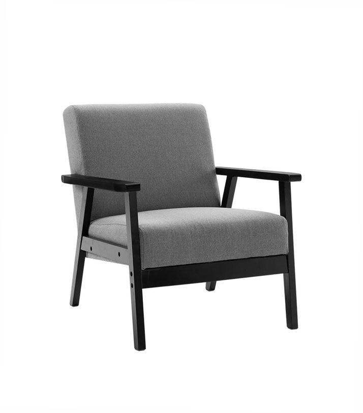 SKANE Fabric Dining Armchair - Black & Grey