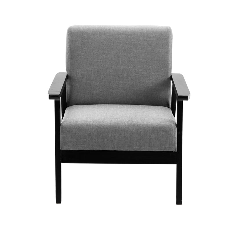 SKANE Fabric Dining Armchair - Black & Grey