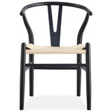 Anemone  Set of 4 Wishbone Dining Chair Beech Timber Replica Hans Wenger - Black