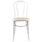 Azalea Arched Back Dining Chair 2 Set Solid Elm Timber Wood Rattan Seat - White