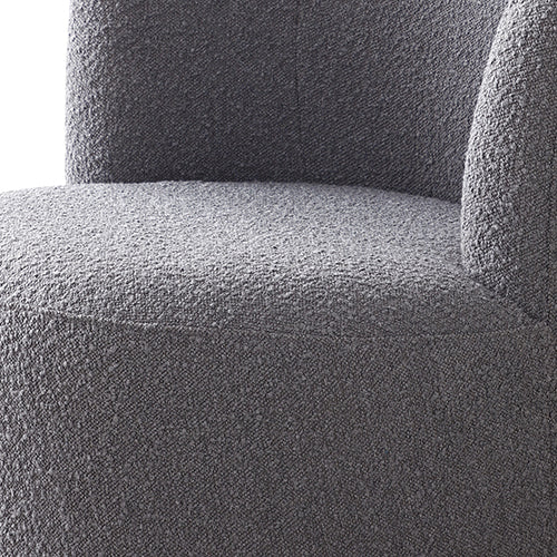 Como Arm Chair Fabric Upholstery Dark Grey Colour Wooden Structure High Density Foam Rotating Metal Chassis