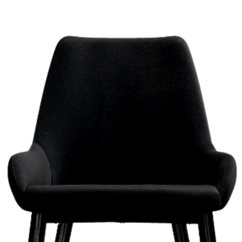 Set of 2 Barstool Allen Classy Black Velvet Dining Chair