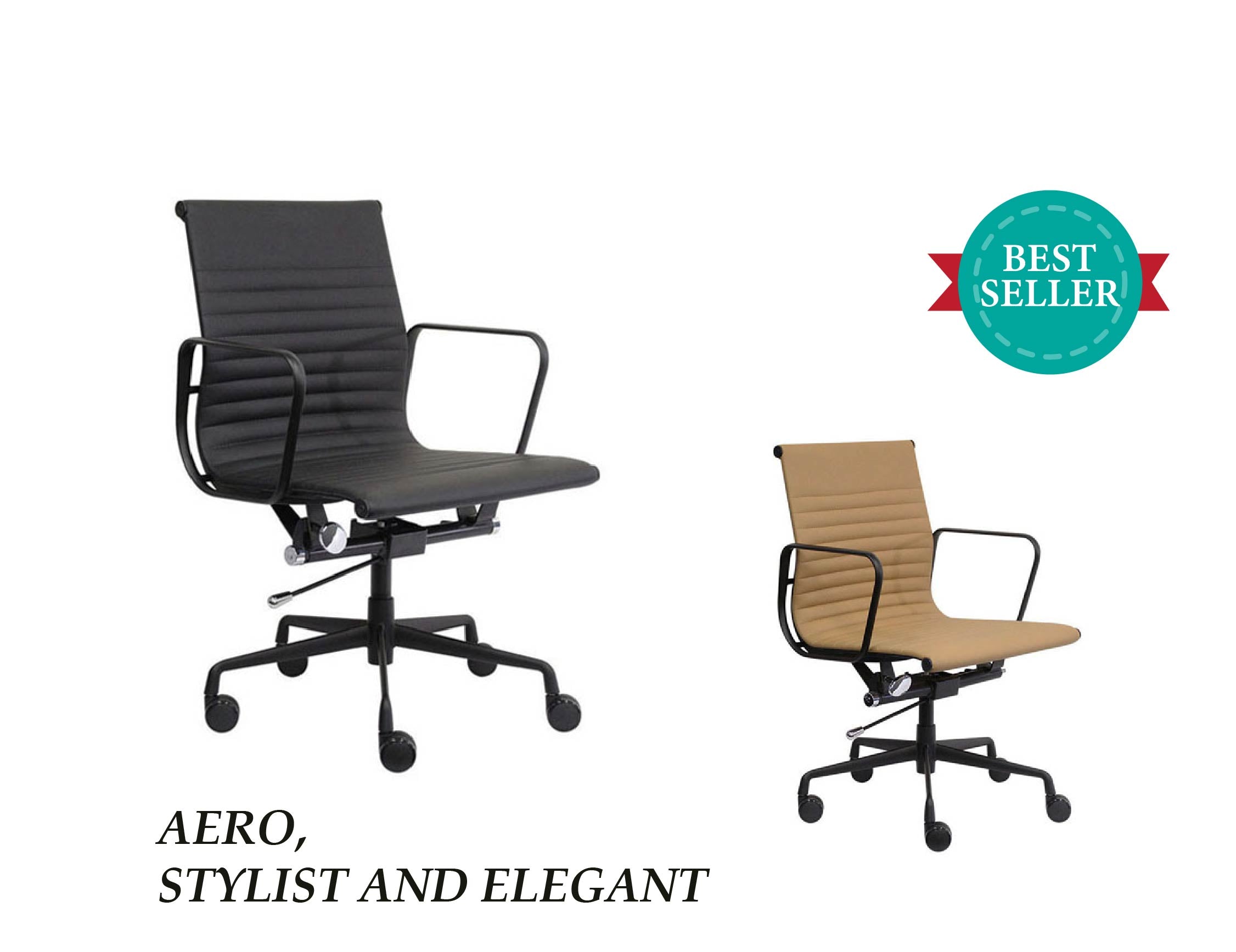 AREO REPLICA EAMES MEDIUM BACK CHAIR MATT BLACK ALUMINIUM Chairs R Us